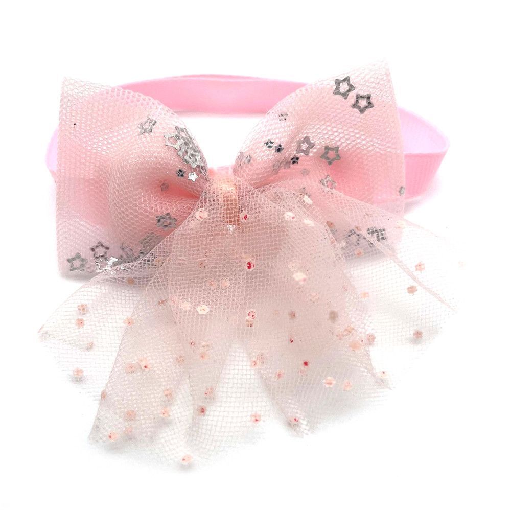 100pcs Cute Dog Cat Bowties Shiny Lace Necktie Collar Pet Grooming