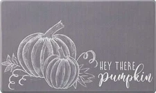ANTI-FATIGUE NON SLIP PVC FLOOR MAT(18"x30")HARVEST,HEY THERE PUMPKIN ON GREY,LP