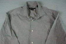 JOHN VARVATOS MEN'S BUTTON UP SHIRT LONG SLEEVE GRAY WHITE SIZE 16