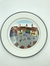 Villeroy Boch Design Naif Dinner Plate Old Village Square 10.5" LaPlau