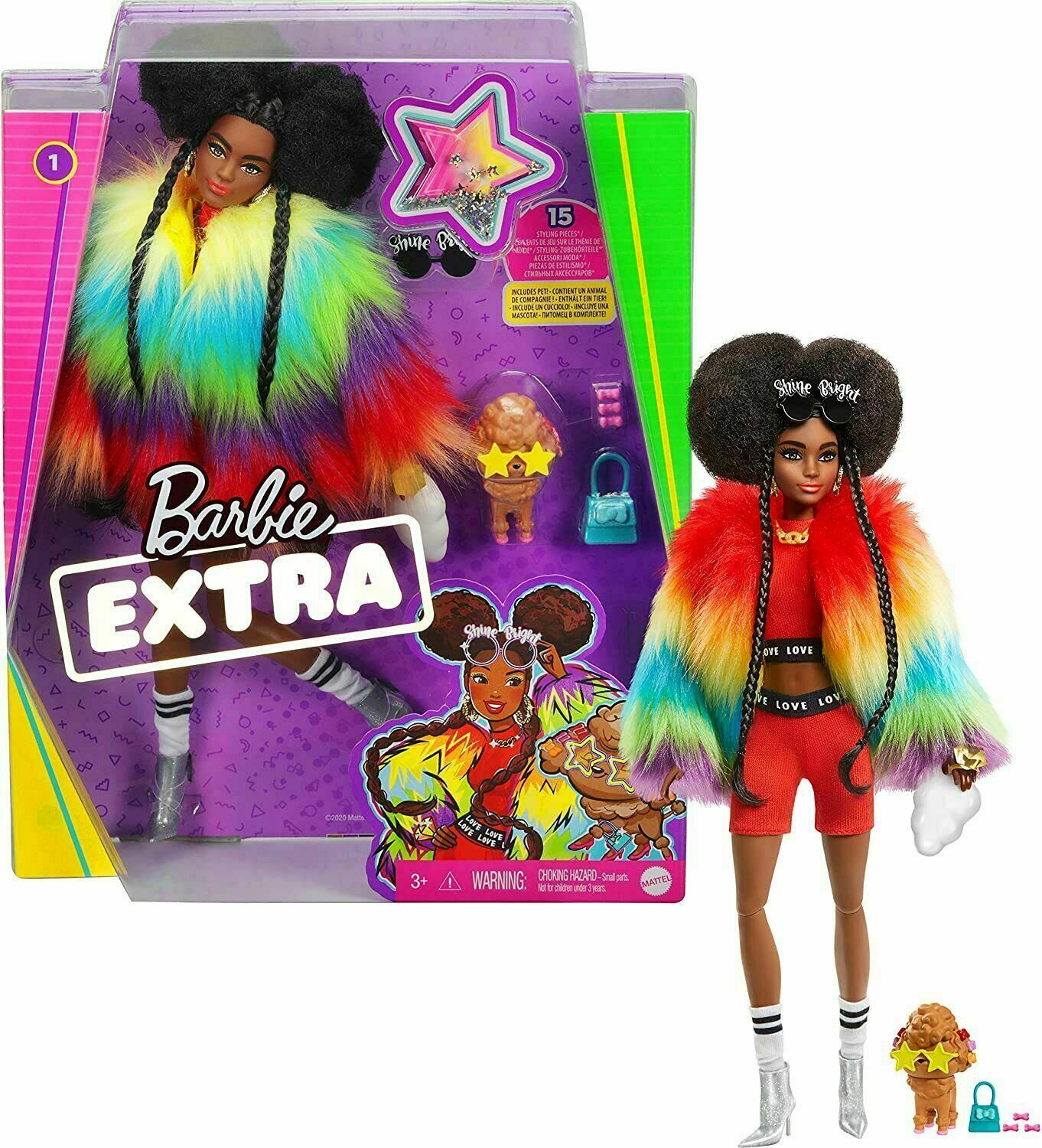 Le Cadeau Idéal : Poupée Barbie Extra Afro #1 aux 15 Surprises Mode et Look Brillant