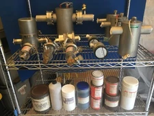 Lot of 14 Molecular Sieve Traps and sieve material