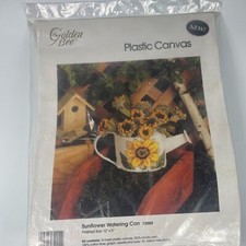 Golden Bee Plastic Canvas Sunflower Watering Can Embroidery Kit
