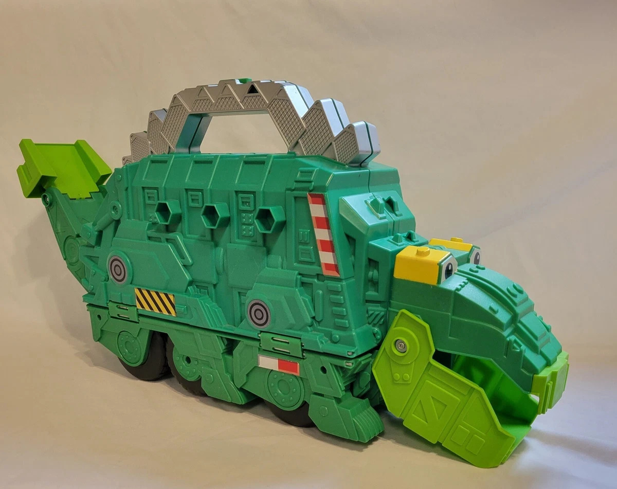 DINOTRUX STEGO GARBY LARGE GREEN CARRYING STORAGE CASE WITH 4 TOYS