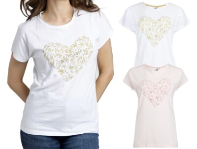 Ex Weird Fish Damen Liliana T-Shirt Bio Baumwolle Top Grafik T-Shirt Größe 8 - 22