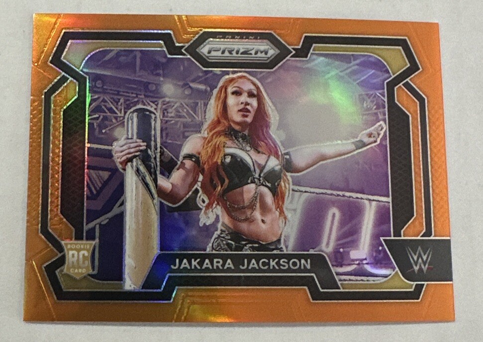 2024 Prizm WWE JAKARA JACKSON Rookie Base Horizontal Orange 81/99 #12