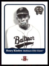 2001 Fleer Greats of the Game #39 Henry Kimbro Baltimore Elite Giants