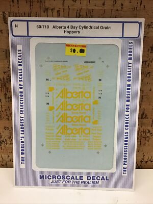 Microscale Decal N Scale 60-710: Alberta 4 Bay Cylindrical Grain Hoppers