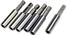 6pc 2-1/4" Magnetic Drill Bit Holder Extension Set Quick Change 1/4" Hex Shank