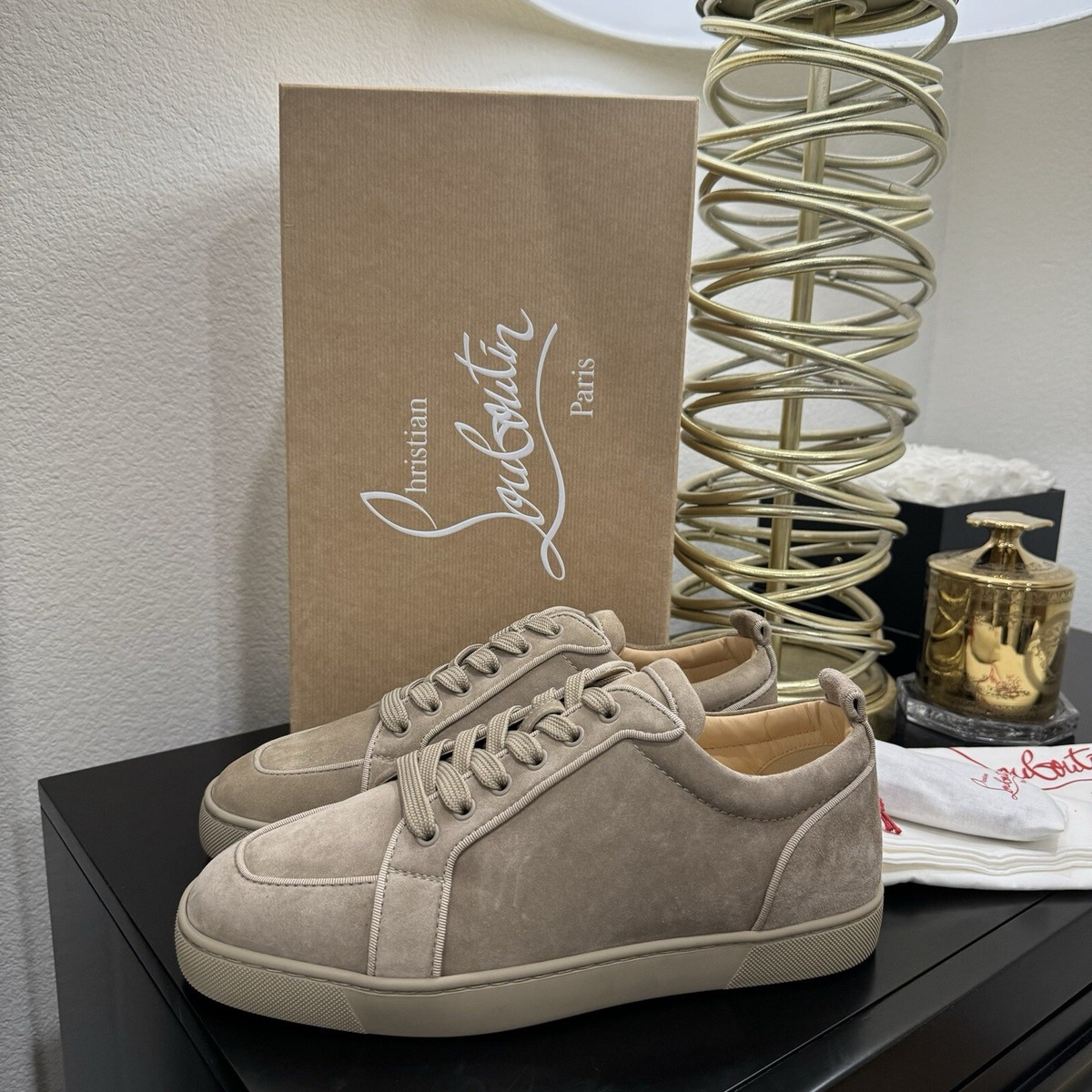 CHRISTIAN LOUBOUTIN Rantulow スエード スニーカー Christian Louboutin Rantulow Orlato Suede Tan 42 | eBay