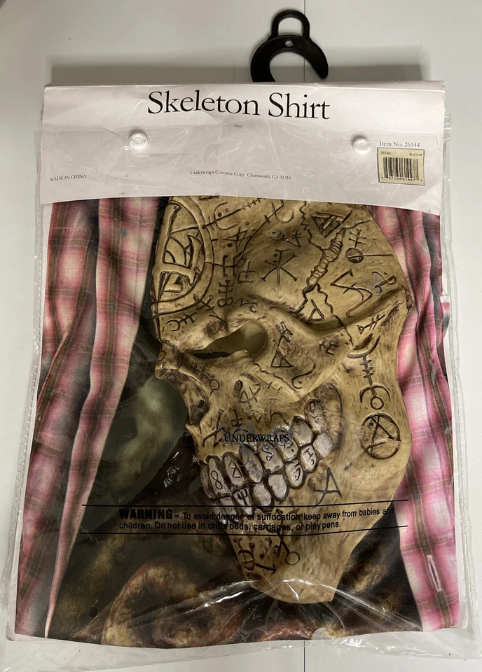 Skeleton With Guts Shirt Child Boys Costume Halloween Dress Up Underwraps Size M - Image 2 of 4