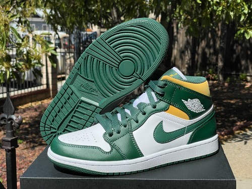 Air Jordan 1 Mid Sonics Green White 