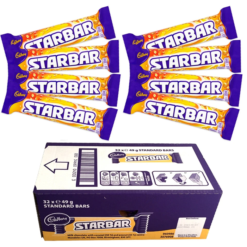 CADBURY STARBAR MILK CHOCOLATE BARS 49g CARAMEL AND PEANUT UK ORIGINAL BRAND - Image 2 of 2