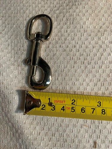 3 3/8" Solid Brass snap/clasp with 3/4" round swivel eye - 2 pack - Picture 2 of 4