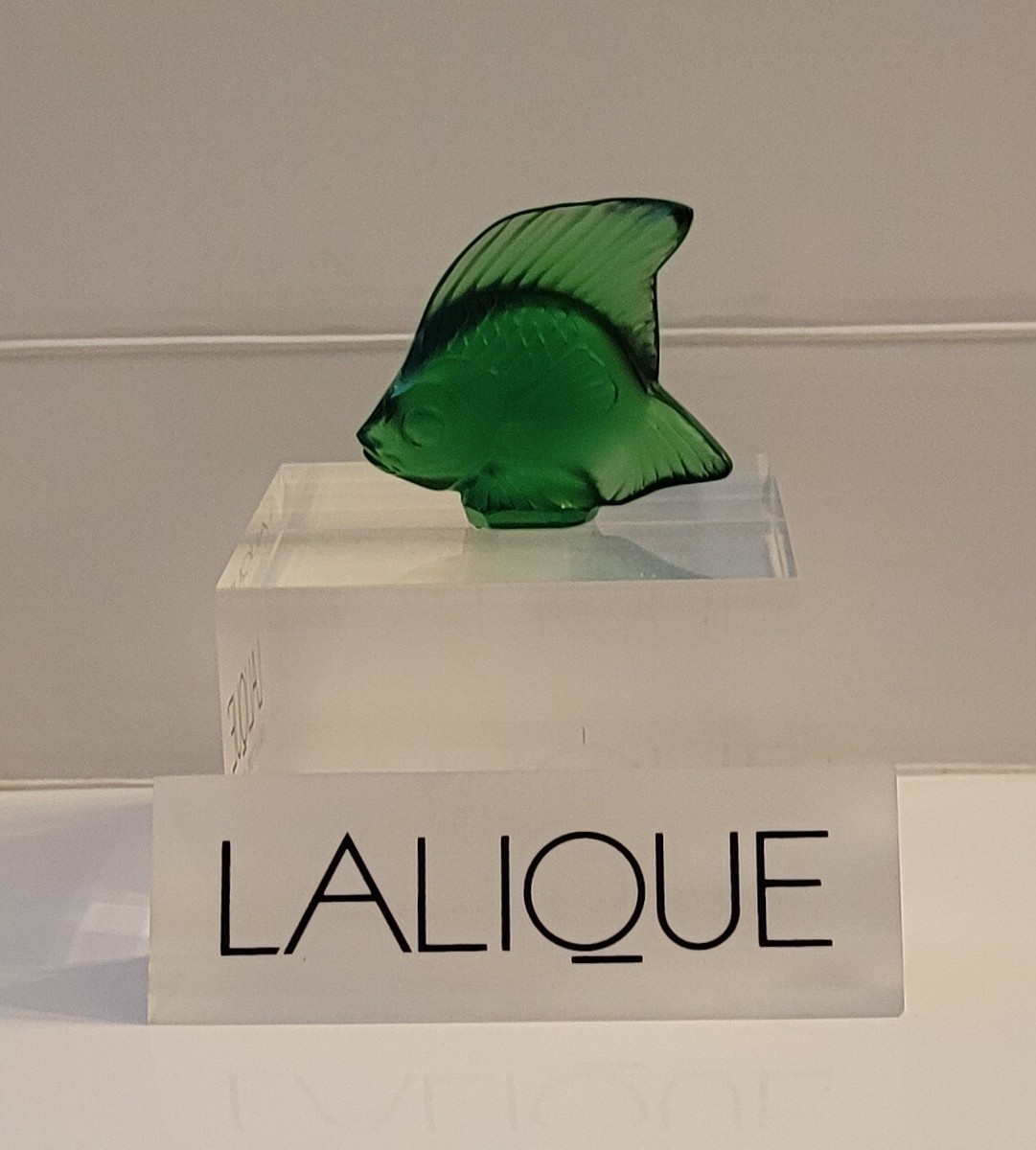 Lalique Crystal Fish Sculpture Dark Green | eBay