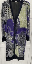 Chico s Black Label Size 1 Jacket purple long paisley