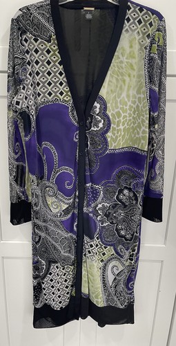 Ensemble Chico's — Veste Longue Et Haut Manches Longues Mauve — Taille 3 (Veste) Et 2 (Haut) — Occasion Très Bon État