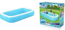 H2OGO! DELUXE BLUE RECTANGULAR FAMILY POOL 10FT x 6FT x 22IN