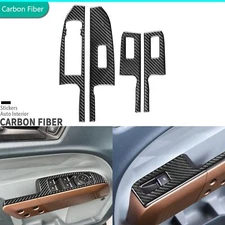 4Pcs Real Carbon Fiber Window Lift Switch Panel Cover For Ford Maverick 2022-25