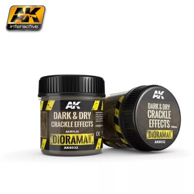 AK Interactive AK8032 - Dark & Dry Crackle Effects - 100ml (Acrylic) - Neu