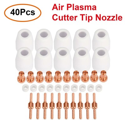 130pcs Plasma Cutter Consumable Torch Electrode Tip Nozzle PT31 LG40 Accessories