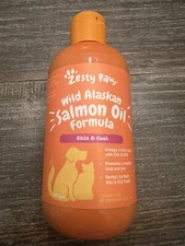 Zesty Paws Wild Alaskan Salmon Oil Formula • SKIN & COAT• 8 Oz• EXP : 07/2026