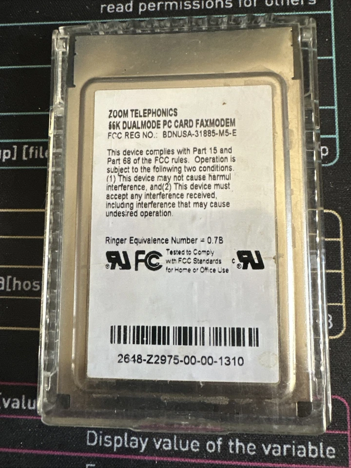 Zoom PC Card 56k Dual Mode - Image 2 of 2