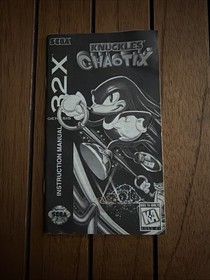 Knuckles' Chaotix Sega Genesis 32X, 1995 Authentic Original With Manual Untested