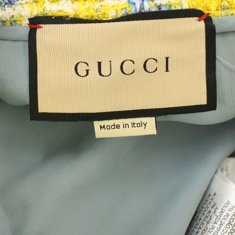 【Skirts】GUCCI Women's Knee-Length Tweed Skirt with Check Pattern and Sequins thumbnail 3