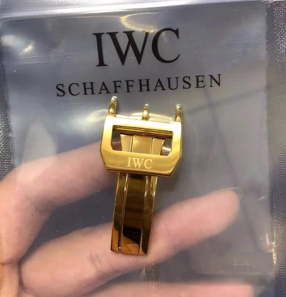 Correa IWC genuina plata/oro hebilla desplegable 18 mm  Foto 2 de 4