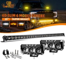 Colight 204 Led Work Light Bar 6 Modes Amber White Strobe For Jeep Ford Dot