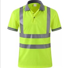 Hi Vis T Shirt  Work Wear High Viz Polo Shirts Reflective Tape Safety Top New 2#