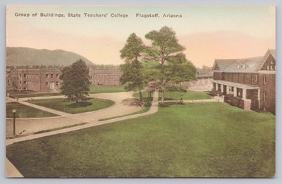 c.1920s Flagstaff AZ Teachers College The Albertype Co. Hand Colored Postcard A4