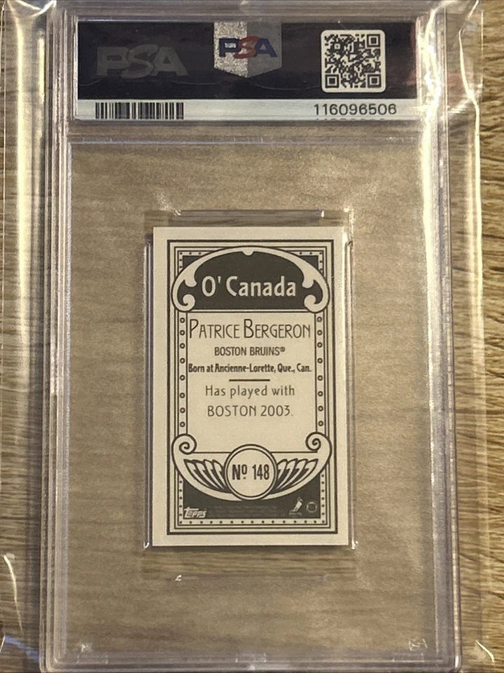 2003-04 Topps C-55 minis Patrice Bergeron O'Canada Back PSA 10 #148 - Image 2 of 2