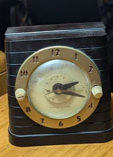 Circa 1940 Art Deco Telechron Switch Alarm Electric Clock Model 8H61