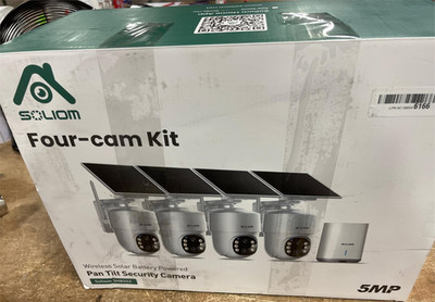 SOLIOM SHB502 4-Cam 5MP Wireless Wi-Fi Solar/Battery Pan/Tilt Color Night
