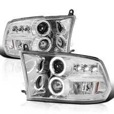 Fits 2009-2018 Dodge Ram 1500 2500 3500 Led Halo Projector Headlights Lamp 09-18
