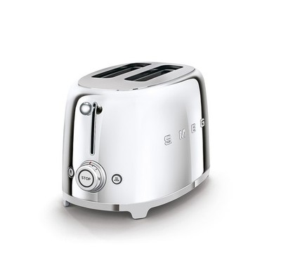 Smeg TSF01SSUS Chrome 50's Retro Style 2 Slice Toaster (Open Box) Box Damage