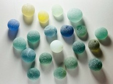marble sea glass from Japan  Genuine Sea Glass Surf-Tumbled  all HALF