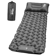  Sleeping Pad for Camping- Ultralight Inflatable Sleeping Mat with Built Grey