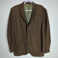 THE RHODES SIMON & SONS Vtg Herringbone Cashmere BLAZER SUIT COAT JACKET 44R