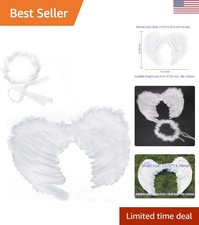 Lightweight Angel Wings with Bendable Design  Halo Headband for Themed Parties