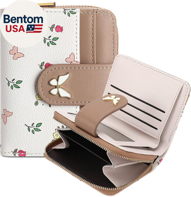 Small Wallets for Women Leather Bifold Ladies Wallet RFID Card Holder Floral wit