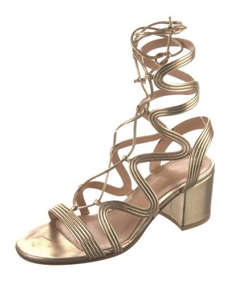Gianvito Rossi Leather Gladiator Heels Sandals size 37.5 7us