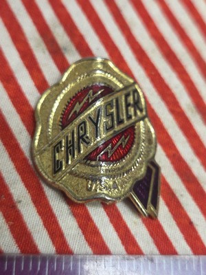 Grille Medallion 1936 Chrysler Airflow EXPORT Emblem Vee Shape Sharp Bend NOS