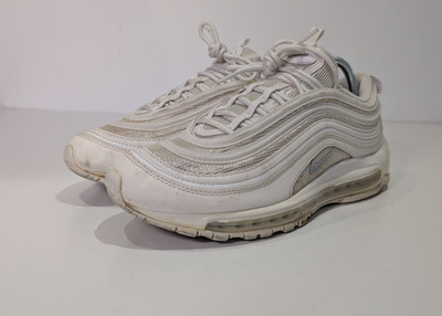 Nike Air Max 97 Turnschuhe Herren UK 8 Weiß Wolf Grau Schnürschuhe Laufen 921826-101