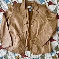 Vintage 90s tan100 real leather jacket with a boho vibe