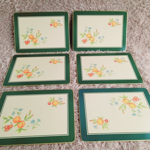 Cloverleaf 6 X Table Mats Peaches/cream Made In UK Vintage Boxed Used Condition