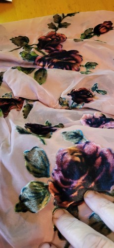 Rose Velvet Burnout Fabric 3 Yards