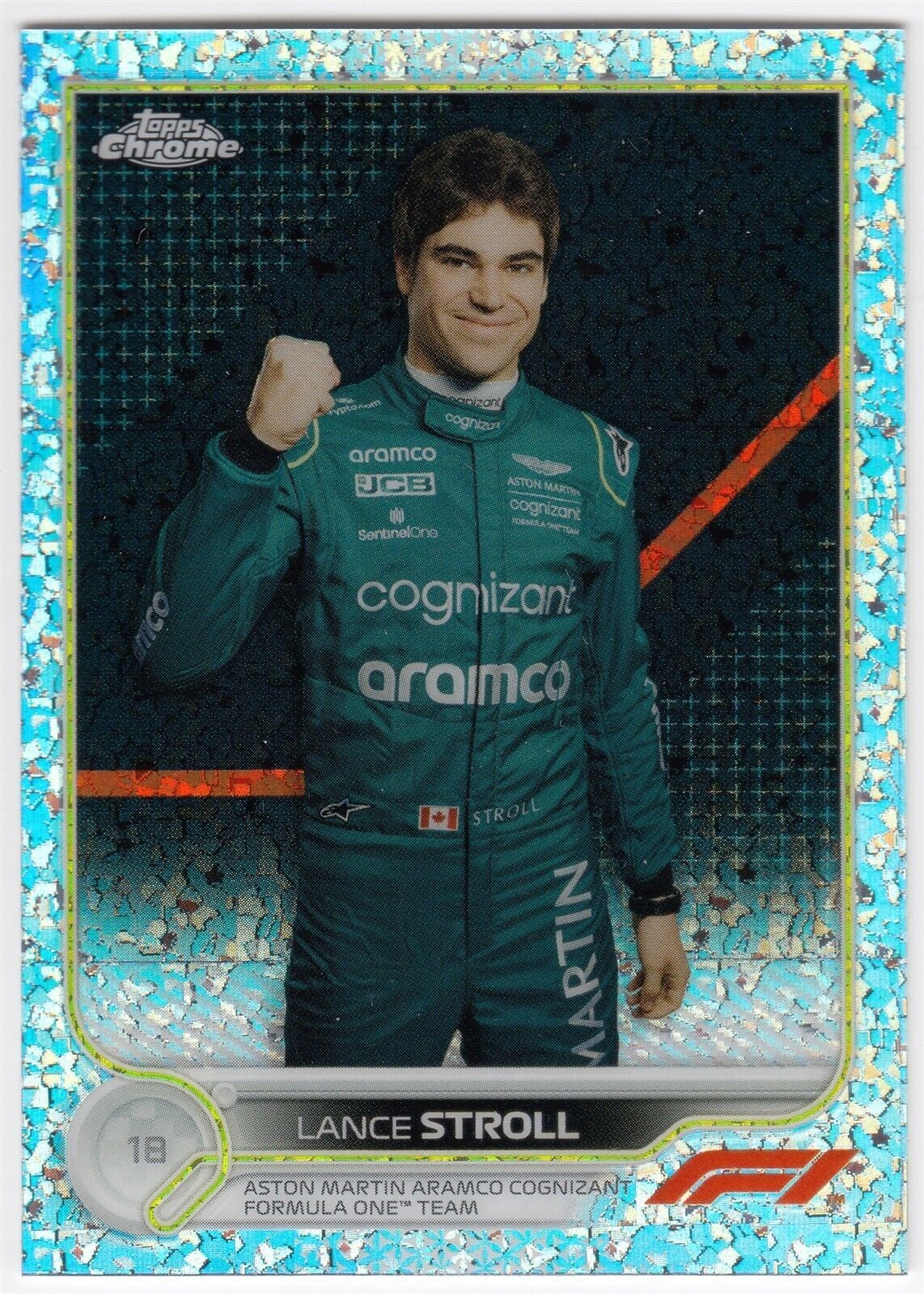 2022 Topps Chrome F1 Mini Diamonds Speckle Refractor LANCE STROLL 48 1/299 Aston